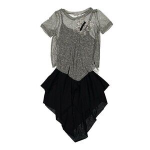 Venera Arapu Silver Sequin Butterfly Asymmetric